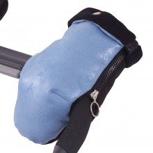 Manoplas Guantes Carro Bebé CUERO CELESTE.Polar Negro | Tititnins