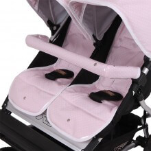 Conjunto Mountain Buggy Duet Capota Colchoneta y Barra KUKU ROSA.Blanco