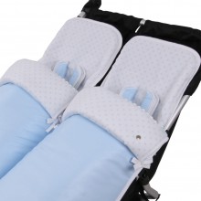Conjunto 2ud. Sacos Silla Mountain Buggy Duet POLIPIEL CELESTE.Estrella Az