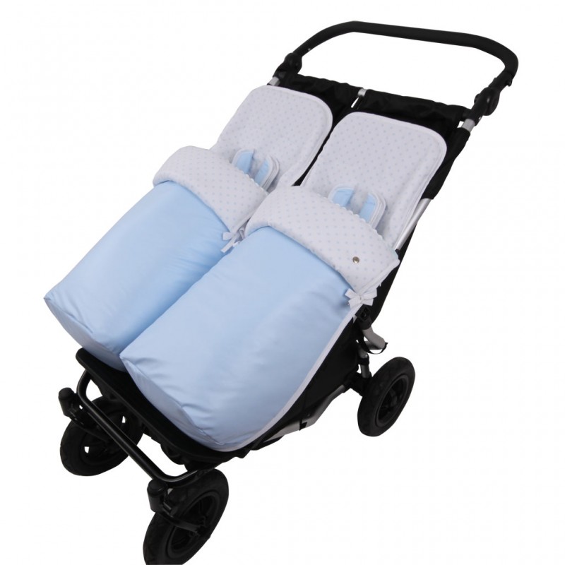 Conjunto 2ud. Sacos Silla Mountain Buggy Duet POLIPIEL CELESTE.Estrella Az