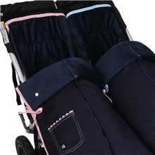 Conjunto 2ud. Sacos Silla Mountain Buggy Duet VAQUERO. Velour Marino_Rojo