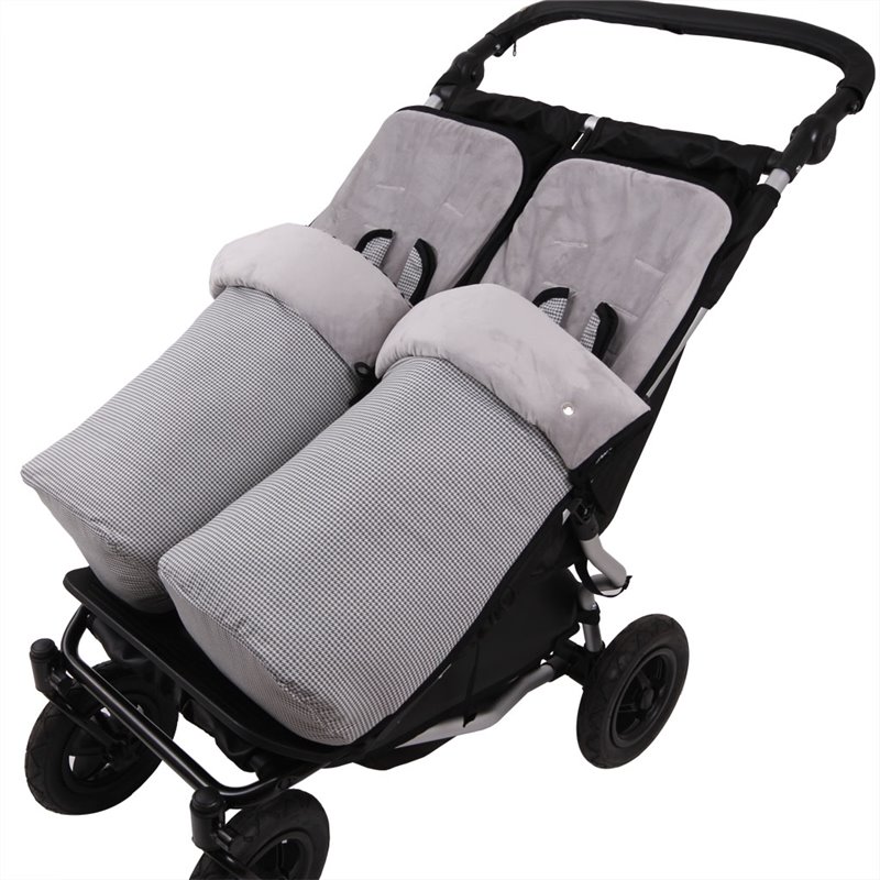 Conjunto 2ud. Saco Silla Mountain Buggy Duet PATA DE GALLO.Velour Gris/Negro