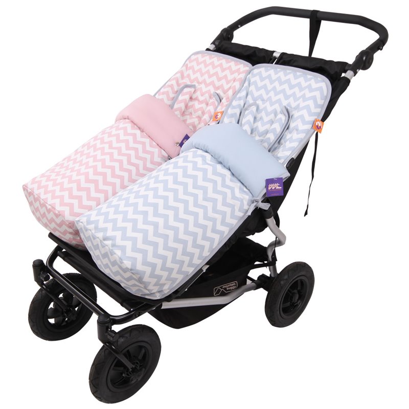 Conjunto 2ud. Saco Silla Moutain Buggy Duet INDI AZ-INDI RS. Sarga Az-Rs/Gris