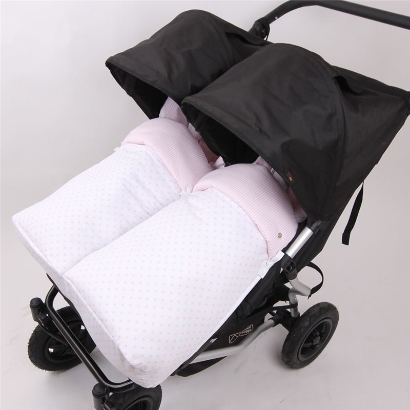 Conjunto 2ud. Saco Silla Mountain Buggy Duet ESTRELLA RS.Mil Rosa/Blanco