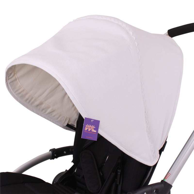 Capota Extensible Bugaboo Bee 5 y Bee 3 PIQUE BLANCO. Interior Protección Solar UV