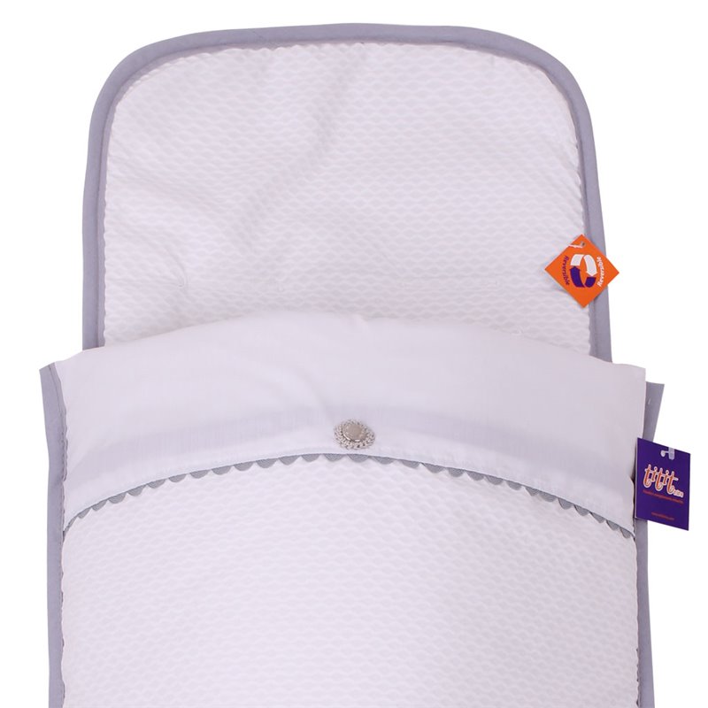 Saco Capazo Verano PIQUE OLA.Blanco/Gris TititNins