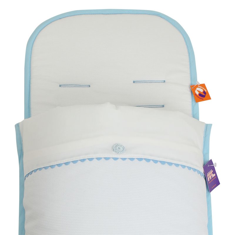 Saco Capazo Verano PIQUE BLANCO.Blanco/Celeste TititNins