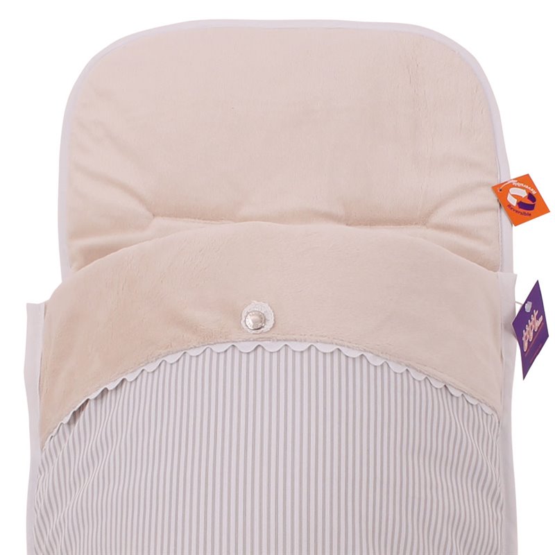 Saco Capazo Invierno MIL GRIS. Velour Crudo/Blanco