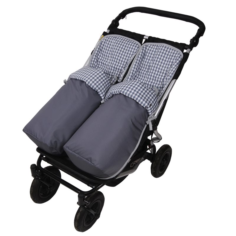 Conjunto 2ud. Saco Silla Mountain Buggy Duet GRIS ASFALTO.Vichy Gris M