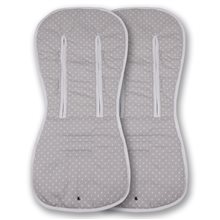 Pack 2ud. Colchonetas para Bugaboo Donkey 5 ESTRELLA BLANCO - Acolchado Transpirable- (100% Algodón)