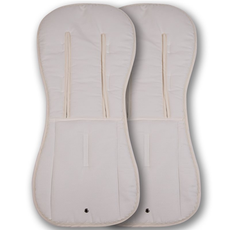 Pack 2ud. Colchonetas para Bugaboo Donkey 5 PIQUÉ CRUDO - Acolchado Transpirable- (100% Algodón)