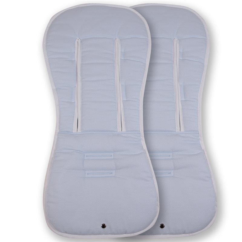 Pack 2ud. Colchonetas para Bugaboo Donkey 5 PIQUE CELESTE - Acolchado Transpirable- (100% Algodón)