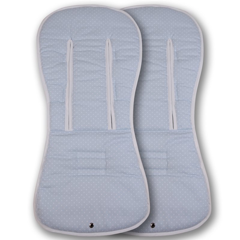 Pack 2ud. Colchonetas para Bugaboo Donkey 5 KUKU CELESTE - Acolchado Transpirable- (100% Algodón)