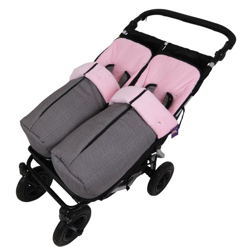 Conjunto 2ud Sacos Silla Invierno Baby Monster Easy Twin SPIGA.Polar Rosa