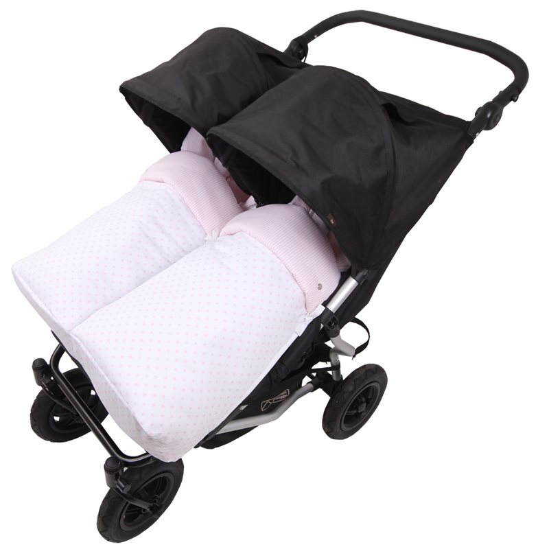 Conjunto 2ud Sacos Silla Baby Monster Easy Twin ESTRELLA RS.Mil Rosa/Blanco