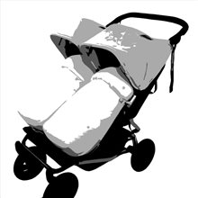 Conjunto 2ud. Sacos Silla Mountain Buggy Duet Niña VAQUERO. Velour Marino/Rosa