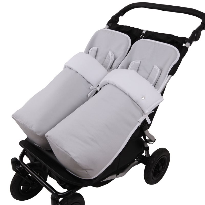 Conjunto 2ud Sacos Silla Niu VentTwin PIQUE GRIS.Pique Blanco