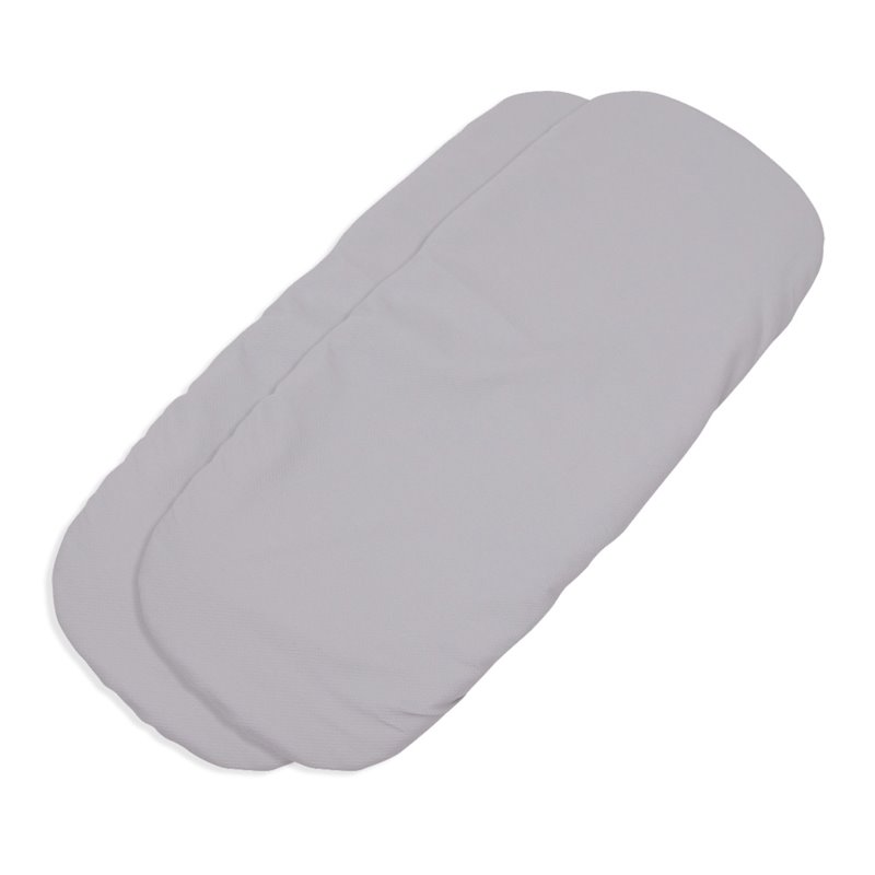 Pack 2ud.Funda Colchón Sabana Bajera Capazo Bassinet Yoyo 2  PIQUE GRIS