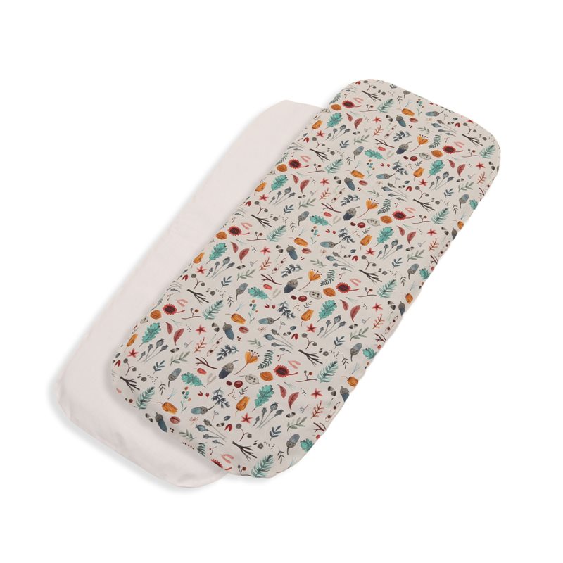 Pack 2ud.Funda Colchón Sabana Bajera Capazo Nuna Triv Lx OTOÑO Y ALGODÓN CRUDO