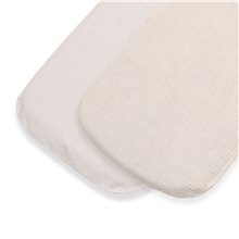 Pack 2ud.Funda Colchón Sabana Bajera Capazo Bugaboo Dragonfly BAMBULA CR + ALGODÓN BLCO
